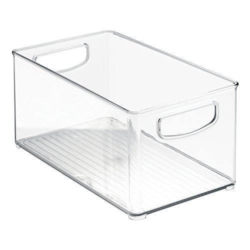 iDesign Cabinet/Kitchen Binz Caja organizadora, gran organizador de cocina de plástico, cajón para frigorífico, transparente