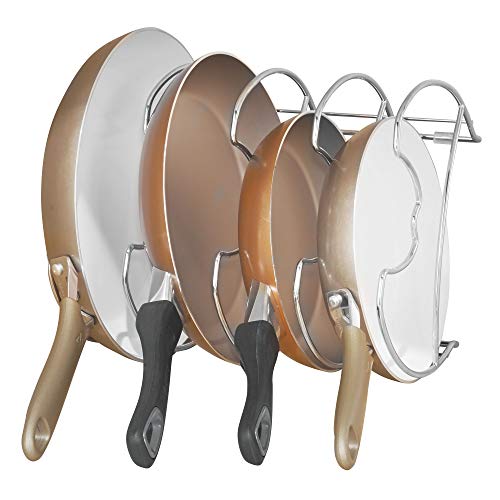iDesign Classico Organizador Sartenes y Tapas, Metal, Plata, 27.94x23.14x19.81 cm