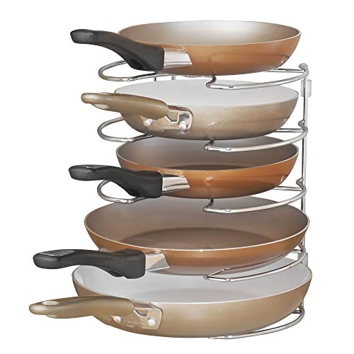 iDesign Classico Organizador Sartenes y Tapas, Metal, Plata, 27.94x23.14x19.81 cm