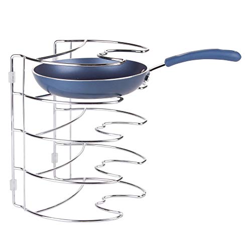 iDesign Classico Organizador Sartenes y Tapas, Metal, Plata, 27.94x23.14x19.81 cm
