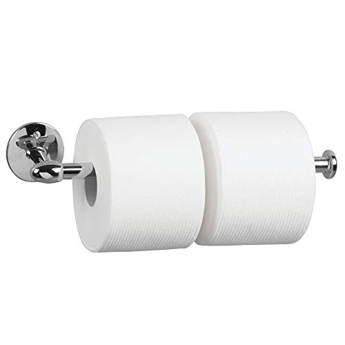 iDesign Portarrollos de cocina, pequeño soporte para papel de metal, portarrollos de pared para colocar 1 rollo de papel de cocina, plateado
