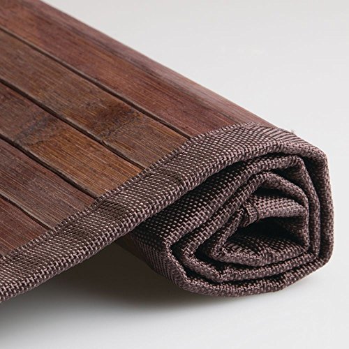 iDesign Tapete para baño, tamaño pequeño, Color Oscuro, Bambú, Marrón (Moka), 61 x 43 cm