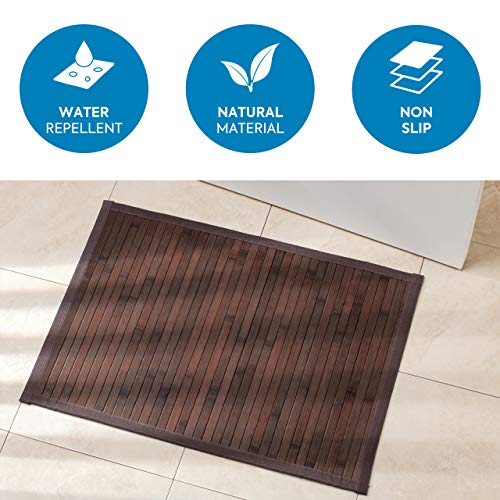 iDesign Tapete para baño, tamaño pequeño, Color Oscuro, Bambú, Marrón (Moka), 61 x 43 cm