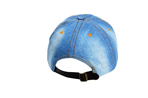 idopy sol sombrero gorra de béisbol con tachuelas de diamante ajustable de la mujer Denim Jean