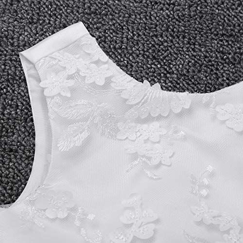 iiniim Vestido de Bautizo Bebé Niña Recién Nacido Vestido Blanco Brodado de Bautizo Boda Princesa Tutú Bowknot Traje de Bautizo Fiesta Ceremonia Conjunto con Bragas 0-24 Meses Rosa 12-18 Meses