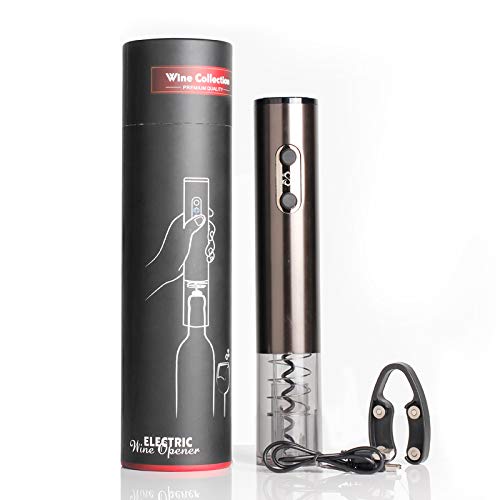 iitrust Abrebotellas Eléctrico, Sacacorchos Eléctrico Profesional - Abridor de Botellas de Vino con Cortador de Papel y Cable de Carga USB