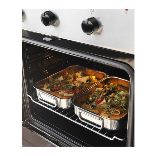 IKEA KONCIS - fuente de horno, de acero inoxidable - 26x20 cm