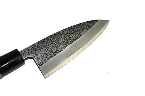 Ikeuti Cuchillo de Cocina Deba Japones Artesanal Kozabe Hoja martillada 12 cm- Cuchillos de Cocina Profesionales - Forjado a Mano