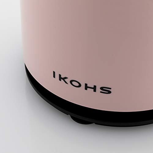 IKOHS Batidora de Vaso OSIT - Batidora de Vaso Individual para Smoothies y Batidos, 250 W, 400 ml, Portátil, Cuchillas de Acero Inoxidable, 230W, Libre de BPA, Diseño Exclusivo (Rosa)