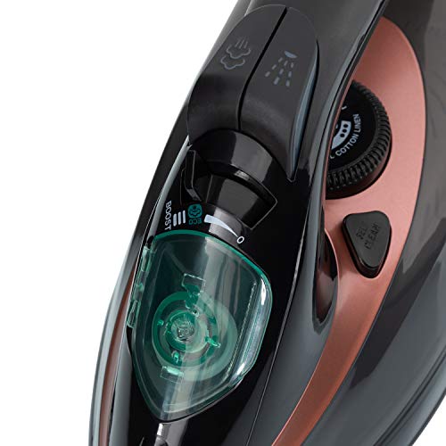 IKOHS Memphis 3000 - Plancha de Vapor, 3000 W, 240g Golpe de Vapor, 58g/min Vapor Constante, Revestimiento Ceramic Coat, 23.7x13cm,Color Negro