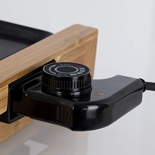 IKOHS SAIKU Grill - Plancha de Asar Eléctrica, Cocina por Igual en Toda la Superficie 53x25,8 cm, Antiadherente, Resistente al Rayado, Fácil Limpieza, Bandeja Colectora de Salsas, 2000W