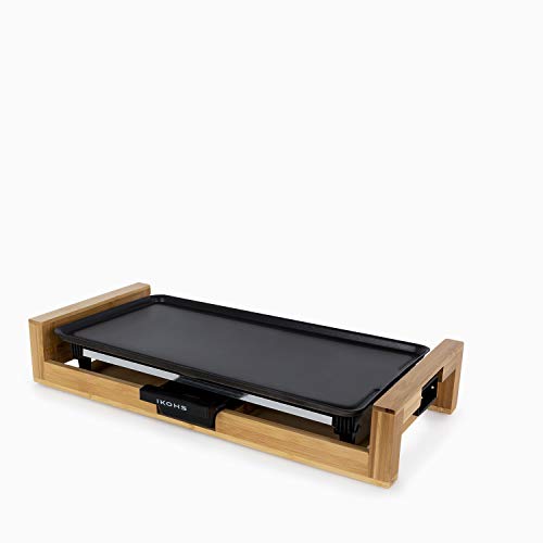 IKOHS SAIKU Grill - Plancha de Asar Eléctrica, Cocina por Igual en Toda la Superficie 53x25,8 cm, Antiadherente, Resistente al Rayado, Fácil Limpieza, Bandeja Colectora de Salsas, 2000W