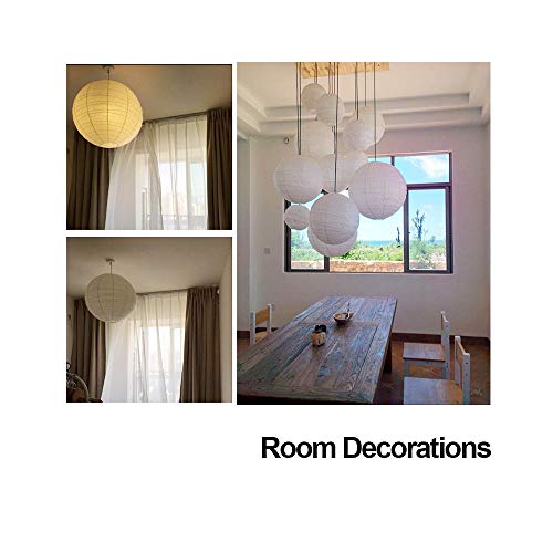ilauke 12PCS 12" Linternas de Papel Farolillo Papel Redondo para decoración (12piezas, blanco)