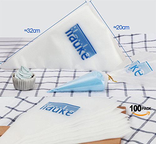 ilauke 15" Bolsas de Pastelería Mangas Pastelera 100pcs deshechable Manga repostería para Fondant Decoración