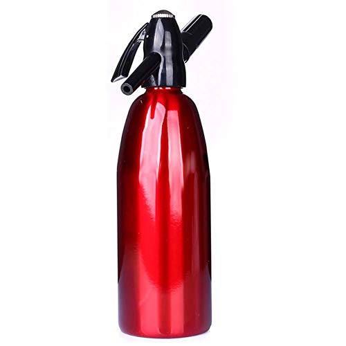 iLH Generador de Agua con Gas de Cristal de sifón de Soda Soda Makers para la adición Individual de ácido carbónico en el Agua del Grifo Utiliza el Cargador de CO2 estándar (no Incluido), 1L,Rojo