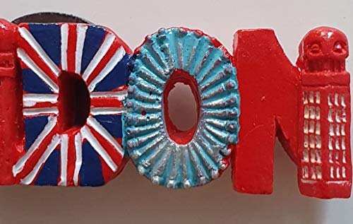 Imán para nevera London - colorido, polirresina, Big Ben/Eye, doble decoración, color rojo, bus, buzón, buzón, bandera de Reino Unido, teléfono, bota, Inglaterra, Reino Unido