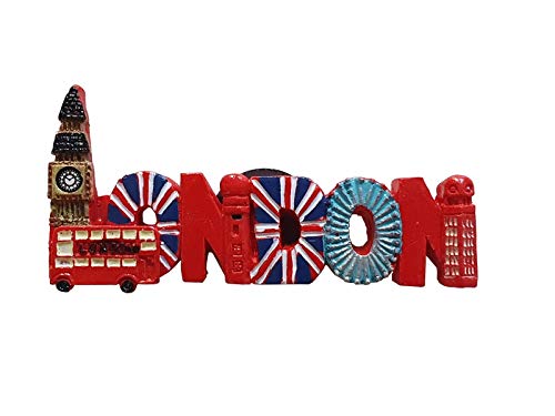 Imán para nevera London - colorido, polirresina, Big Ben/Eye, doble decoración, color rojo, bus, buzón, buzón, bandera de Reino Unido, teléfono, bota, Inglaterra, Reino Unido