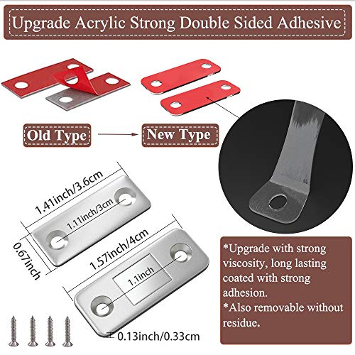 Iman Puerta Adhesivo Jiayi 2 Pcs Cierre Magnetico Para Puerta Ultra-fino Pestillo Puerta Corredera Iman Armario Magnético Pestillo de Cocina Mueble Cierre Cajones Alacena Clausura Cerradura Magnetica