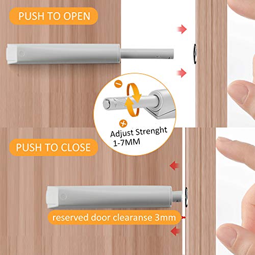 Iman Puerta Armario Presion Magnetica Jiayi 4 Pcs Push Open Metal Pestillo Magnetico Amortiguador Cierre Sujetar Puerta de Madera para Cocina Sujeccion Cajon Cerradore Mueble Cerrojo Iman Cerradura