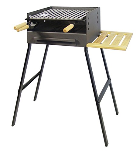 IMEX EL ZORRO Barbacoa con Parrilla, INOX, 75 x 44 x 37 cm, Negro, 71430