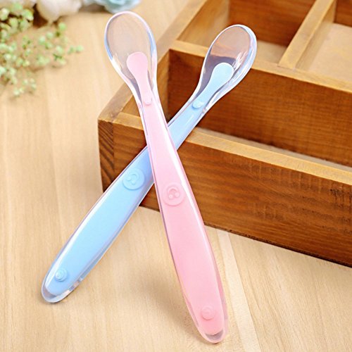 INCHANT bebé de silicona babero que - a prueba de agua, ajustables, enrollar baberos de alimentación del niño con silicona de cucharas, 2 x 2 x baberos, cucharas