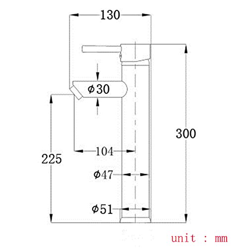 Inchant - Grifería Monomando para Lavabo Moderno, Lavabo Alto, Lavabo, Fregadero, Lavabo, Solo Agujero, Lavabo, lavamanos grifería de latón Cromado, Montaje en Plataforma