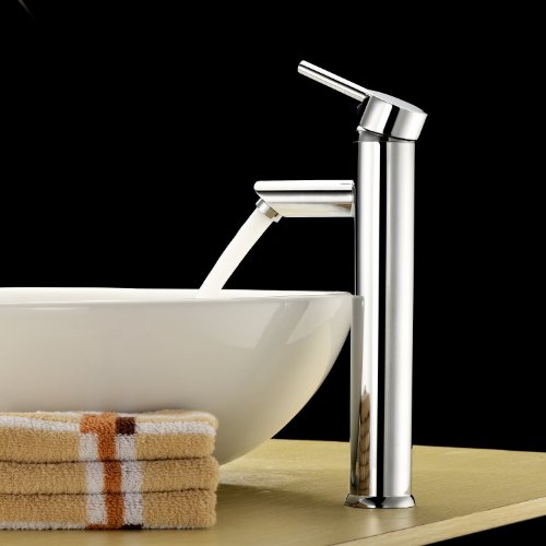 Inchant - Grifería Monomando para Lavabo Moderno, Lavabo Alto, Lavabo, Fregadero, Lavabo, Solo Agujero, Lavabo, lavamanos grifería de latón Cromado, Montaje en Plataforma