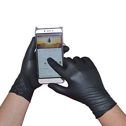 Industrial Negro Guantes De Nitrilo con Empuñadura De Diamante Caja De 100, 6 Mil, Tamaño S M, Sin Polvo, con Textura, Desechable para El Hogar, Limpieza, Protección, La Industria