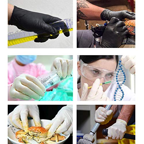 Industrial Negro Guantes De Nitrilo con Empuñadura De Diamante Caja De 100, 6 Mil, Tamaño S M, Sin Polvo, con Textura, Desechable para El Hogar, Limpieza, Protección, La Industria