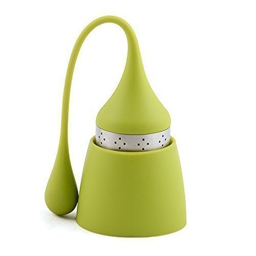 iNeibo Infusor de té, Filtro Té de Acero Inoxidable y Silicona Alimenticio, Bola Infusiones con Recipiente Colador (Conjunto de 1)