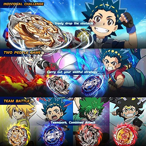 infinitoo Beyblade Burst Peonzas | Juego de trompos de Combate de giroscopio de Metal de 8 Piezas 4D Fusion Model Burst Evolution Combination Series con 3 lanzadores de Juguetes para niños