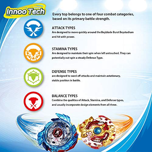 infinitoo Beyblade Burst Peonzas | Juego de trompos de Combate de giroscopio de Metal de 8 Piezas 4D Fusion Model Burst Evolution Combination Series con 3 lanzadores de Juguetes para niños