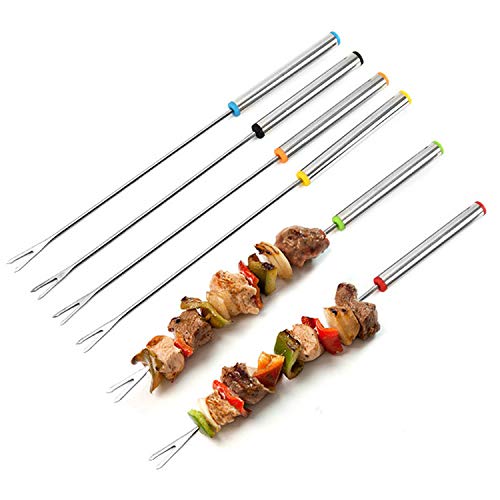 inherited 18 Piezas Pinchos Fondue, Tenedores de Fondue de Acero Inoxidable con Mango Resistente a Calor para Fondue de Queso Chocolate Malvaviscos Carne Asado