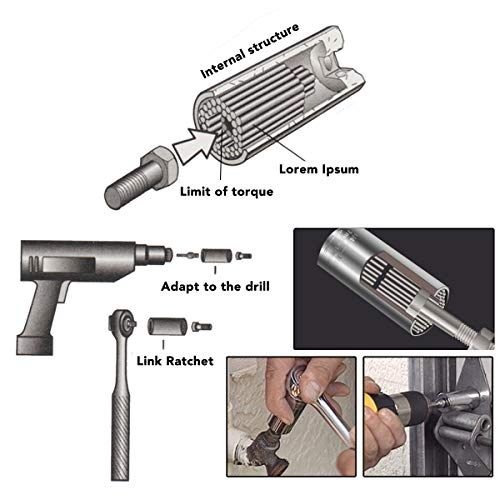 INSMA Universal de Llave de Vaso Multifuncional Herramientas de Mano con Taladro Adaptador 7-19 mm Juego Llave de Vaso Coche/Auto Destornillador de Socket Kit de Reparación de Herramientas.