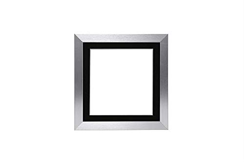 Instagram - Marco de fotos y pósteres con soporte a medida, marco de madera de densidad media, marco plateado con soporte negro a medida, 17,8 x 17,8 cm para fotos de 12,7 cm x 12,7 cm