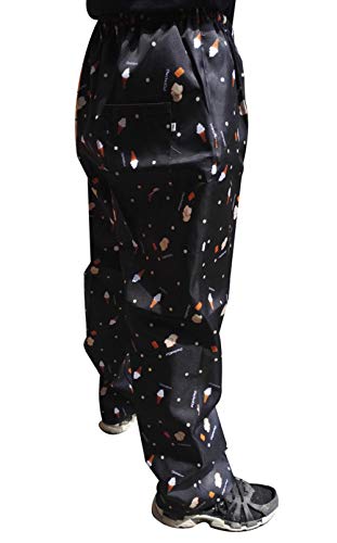 Insun Hombre Pantalón Elástico para Chef Pantalones de Cocinero Cocinero Trabajo Pantalones Helado 44