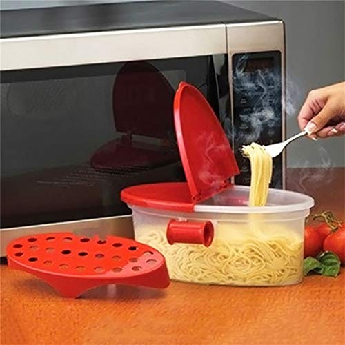 Inteligente Herramientas Cuecepasta Resistente Calor PP Barco Vapor Microondas Barco Colador De Pasta De Microondas De Cocina Spaghetti Bowl