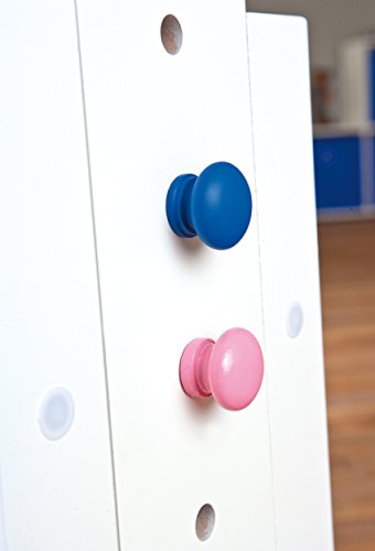 Inter Link 40100500 Baru - Escritorio Infantil (Tablero de Madera, Altura e Inclinación Regulables, 1 Cajón, 109 x 63-96 x 55 cm), Modelo Surtido - Accesorios en Color Blanco, Rosa y Azul