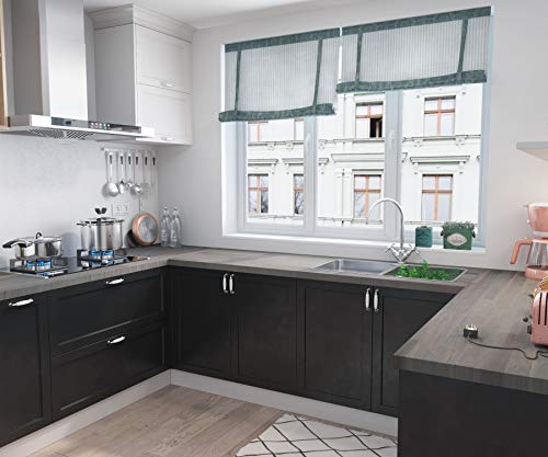 Interbuild Encimeras de Cocina de Madera Maciza de Acacia, 2200x635x26 mm, Gris Oscuro, 1 Pieza/Paquete