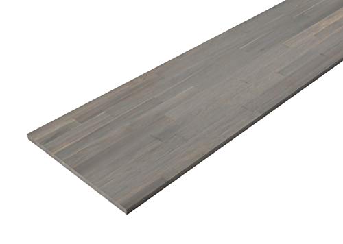 Interbuild Encimeras de Cocina de Madera Maciza de Acacia, 2200x635x26 mm, Gris Oscuro, 1 Pieza/Paquete