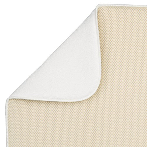 InterDesign iDry Tapete de Cocina, Alfombrilla escurreplatos Extragrande y Gruesa de poliéster y Microfibra para un Secado rápido, Color Trigo/Marfil