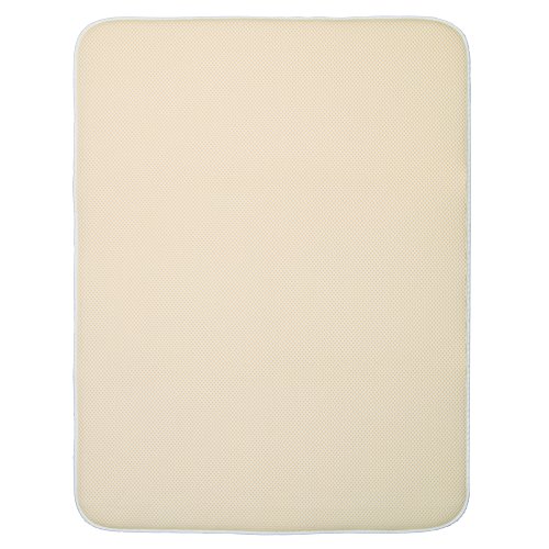 InterDesign iDry Tapete de Cocina, Alfombrilla escurreplatos Extragrande y Gruesa de poliéster y Microfibra para un Secado rápido, Color Trigo/Marfil