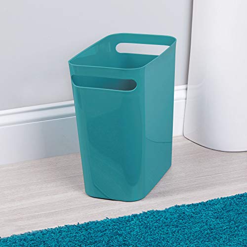 InterDesign Una Papelera de Reciclaje con Asas, Cubo de Basura de plástico, Papelera de Oficina, Cocina o baño