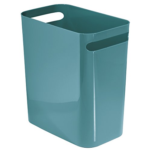 InterDesign Una Papelera de Reciclaje con Asas, Cubo de Basura de plástico, Papelera de Oficina, Cocina o baño