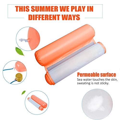 INTVN Hamaca Flotante, Cama Flotante de Agua, Hamaca Playa, Lago Piscina Tumbona, Hamaca Flotante Inflable del Agua, Cama Silla Creativa de Piscina, Sofá Plegable del Aire, Recliner (Naranja)