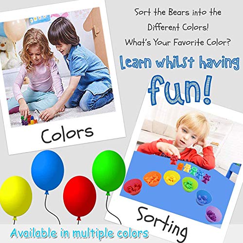 INTVN Juego de Osos de conteo de arcoíris con Tazas de clasificación y Pinzas a Juego - Juego de Juego de Colores de Montessori Rainbow - Juguetes educativos para niños pequeños(47Piezas Set)