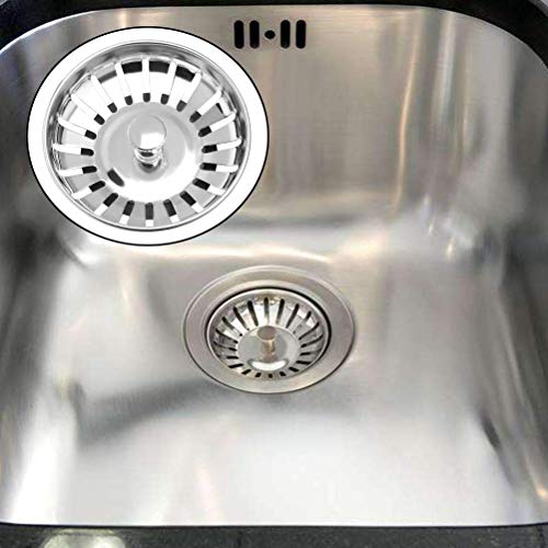 Invero - Colador para fregadero de cocina (acero inoxidable, 83 mm de diámetro, se adapta a la mayoría de fregaderos)
