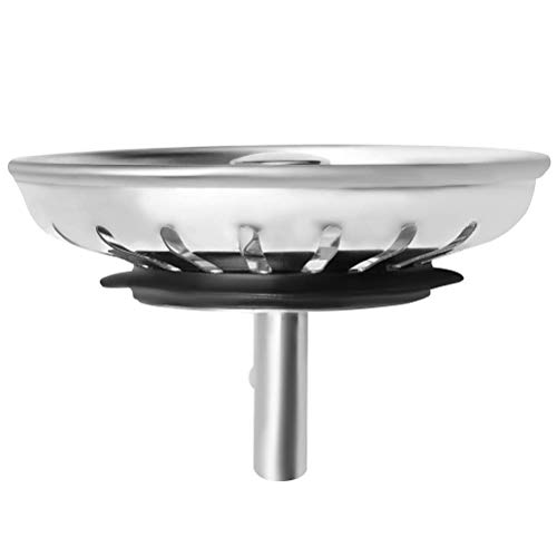 Invero - Colador para fregadero de cocina (acero inoxidable, 83 mm de diámetro, se adapta a la mayoría de fregaderos)