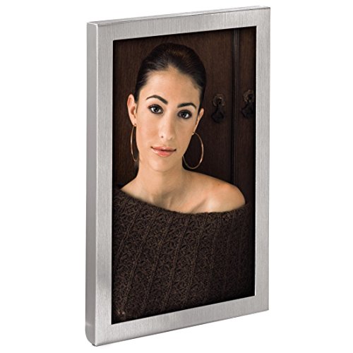 Invero® Master - Marco de Fotos para Retratos, Madera, Plateado, Silver (15 x 20 cm)