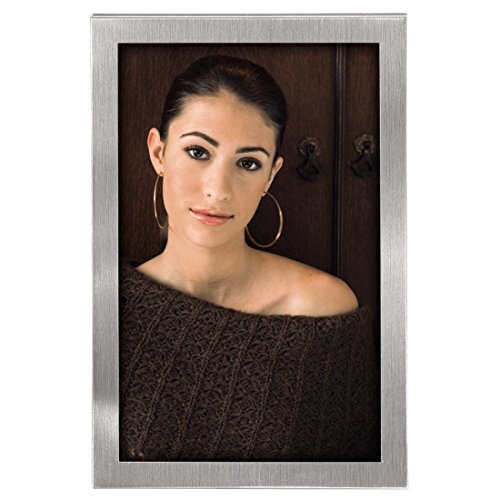 Invero® Master - Marco de Fotos para Retratos, Madera, Plateado, Silver (15 x 20 cm)